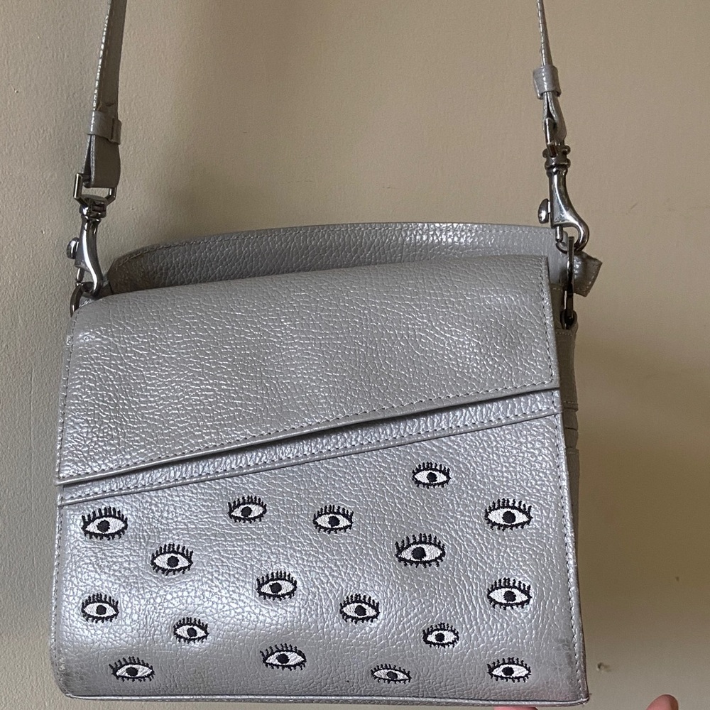 Min & Mon Anastasio Mini Crossbody Leather Handbag - All Over Eyes Embroidery